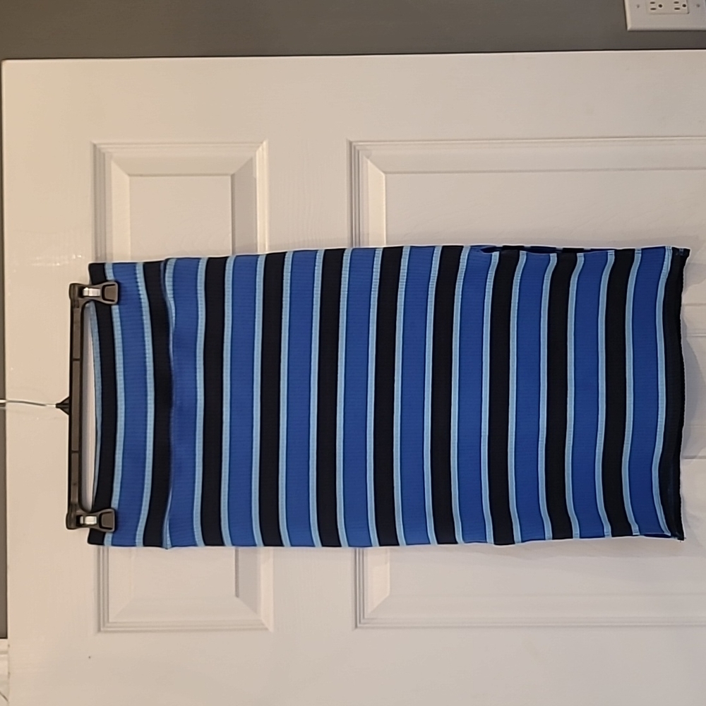 Aerie small long maxi stretchy stripped light and dark blue skirt